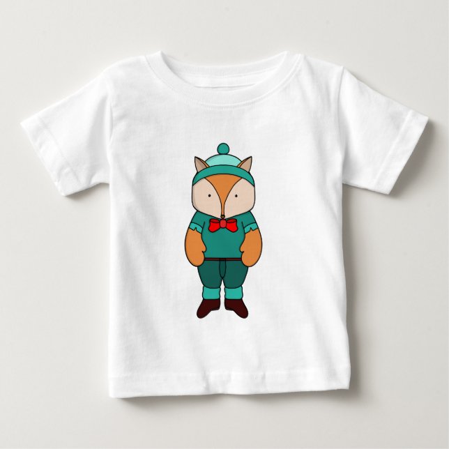 Cute grönt fox t shirt (Framsida)