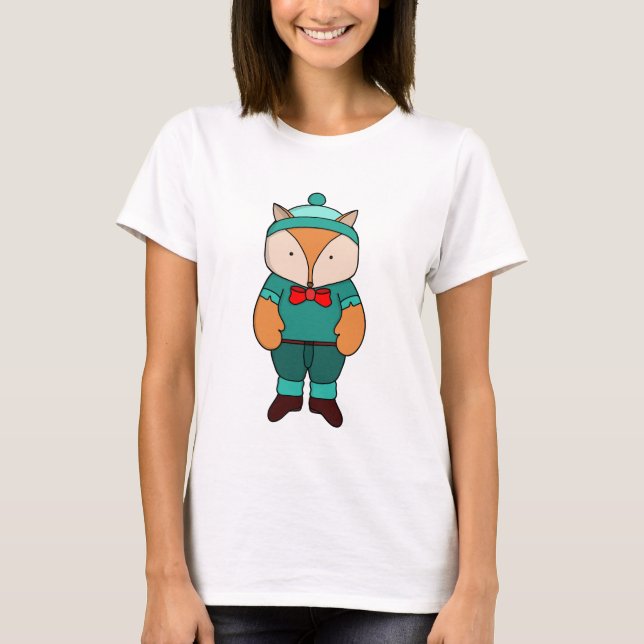 Cute grönt fox t shirt (Framsida)