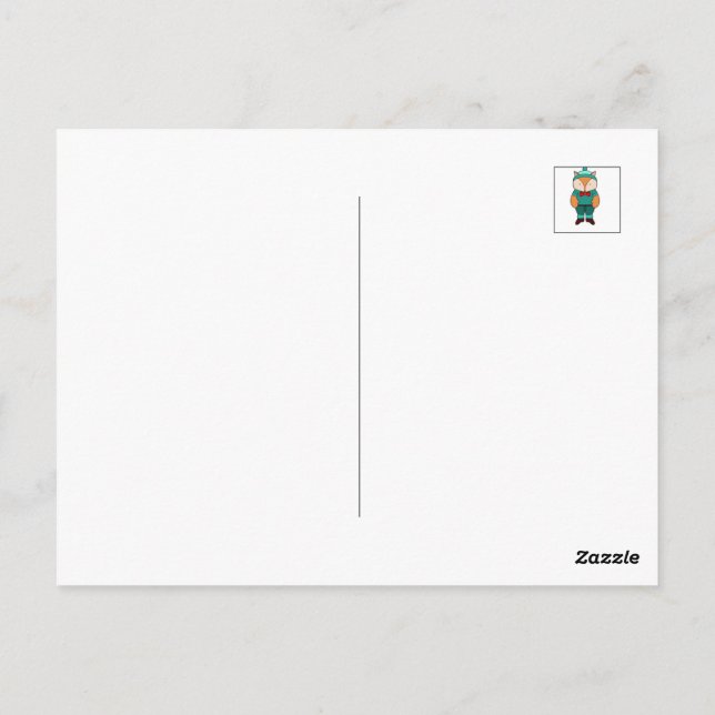 Cute grönt fox vykort (Baksida)