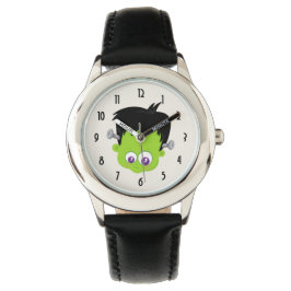 Cute Grönt Frankenstein Monster ansikte Halloween Armbandsur