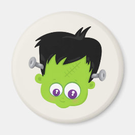 Cute Grönt Frankenstein Monster ansikte Halloween Magnet
