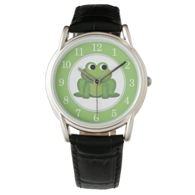 Cute Grönt Frog Armbandsur (Framsida)
