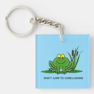Cute Grönt Frog Design Acrylic Keychain