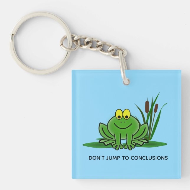 Cute Grönt Frog Design Acrylic Keychain (Framsidan)