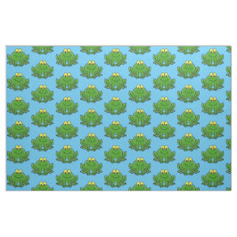 Cute Grönt Frog Design Fabric Tyg