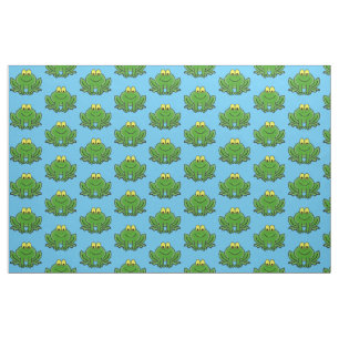 Cute Grönt Frog Design Fabric Tyg