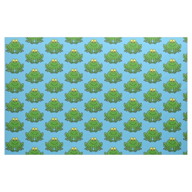 Cute Grönt Frog Design Fabric Tyg (Yard)