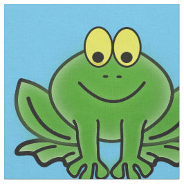 Cute Grönt Frog Design Fabric Tyg