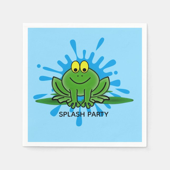 Cute Grönt Frog Design Pappra blöjor Pappersservett (Framsidan)