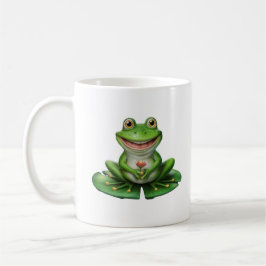 Cute Grönt Frog Kaffemugg