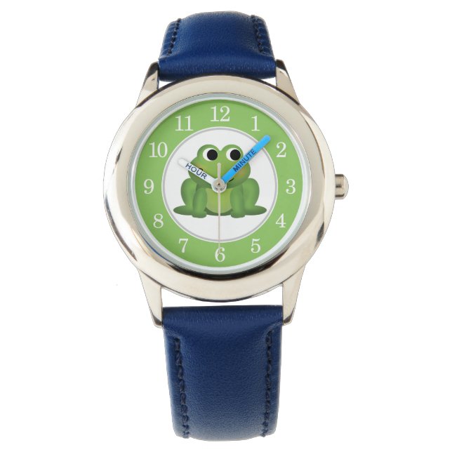 Cute Grönt Frog Kids Watch Armbandsur (Framsida)
