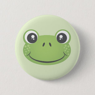 Cute Grönt Frog   Knapp