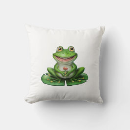 Cute Grönt Frog Kudde
