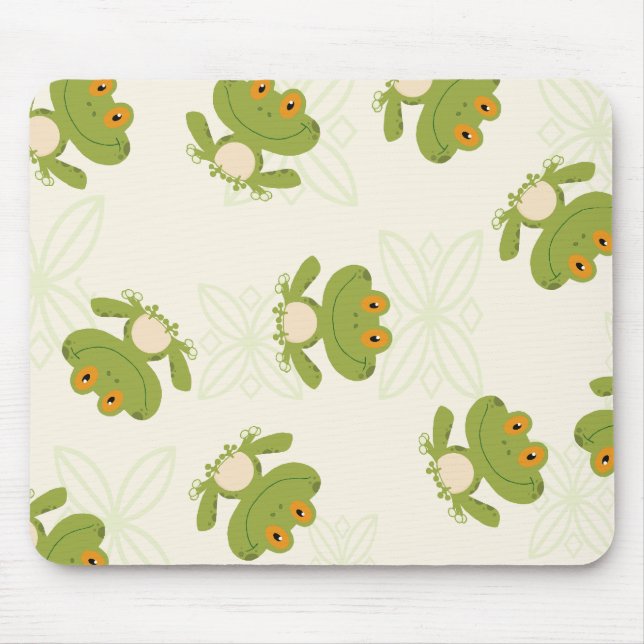 Cute Grönt Frog Mönster Musmatta (Framsidan)