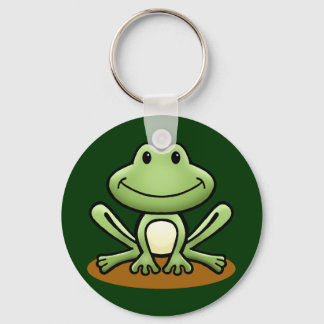Cute Grönt Frog Nyckelring