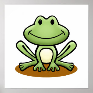 Cute Grönt Frog Poster