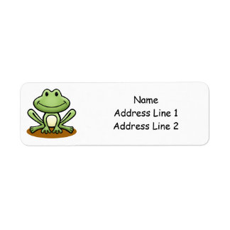 Cute Grönt Frog Returadress Etikett