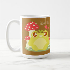 Cute Grönt Frog Sitta in Natur Kaffemugg