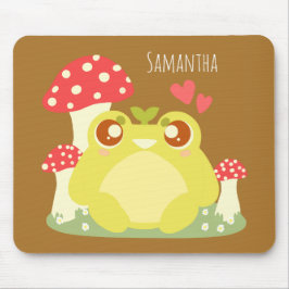 Cute Grönt Frog Sitta in Natur Musmatta