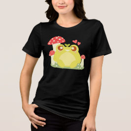 Cute Grönt Frog Sitta in Natur T Shirt