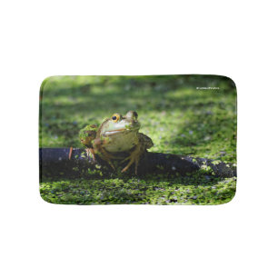 Cute Grönt Frog Strejkor a Pose på Hose Badrumsmatta