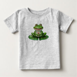 Cute Grönt Frog T Shirt