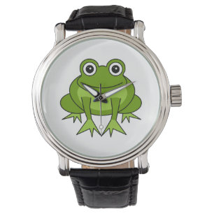 Cute Grönt Frog Tecknad Armbandsur