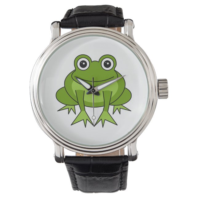 Cute Grönt Frog Tecknad Armbandsur (Framsida)