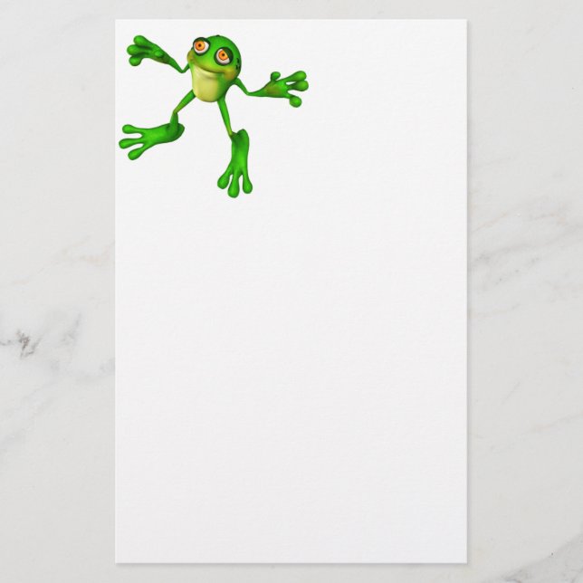 Cute Grönt Froggy Brevpapper (Framsida)