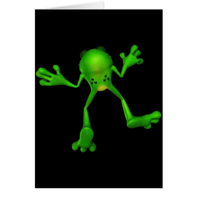 Cute Grönt Froggy Hälsningskort (Framsidan)