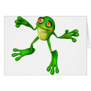 Cute Grönt Froggy Hälsningskort