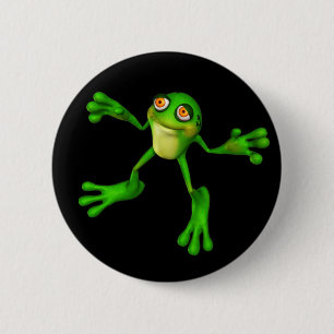 Cute Grönt Froggy Knapp