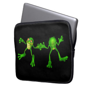 Cute Grönt Froggy Laptop Sleeve