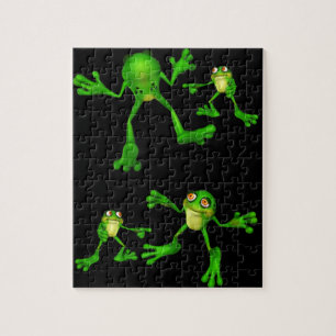 Cute Grönt Froggy Pussel