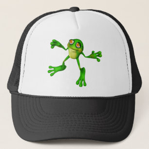 Cute Grönt Froggy Truckerkeps