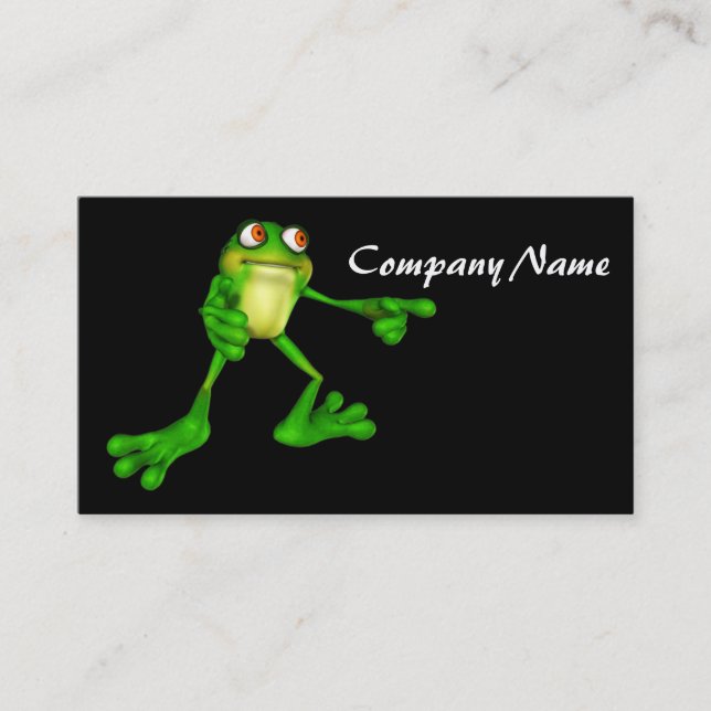 Cute Grönt Froggy Visitkort (Framsida)