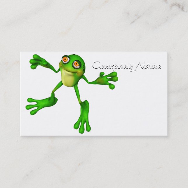 Cute Grönt Froggy Visitkort (Framsida)
