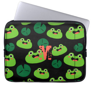 Cute Grönt Frogs Laptop Fodral