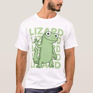 Cute Grönt Gecko Reptile Graphic Tee for Animal Lo