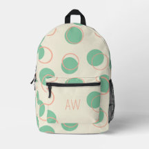 Cute Grönt Geometric Circles Monogram Initialer