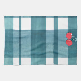 Cute grönt gingham kökshandduk