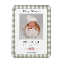 Cute Grönt Gingham Play Preppy Photo Magnet