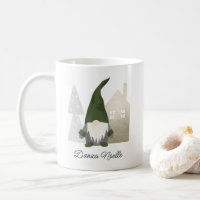 Cute Grönt Gnome och House | Namn-jul