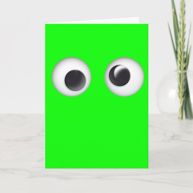 Cute Grönt Googly Ögon Halloween Maze Card Kort (Framsida)