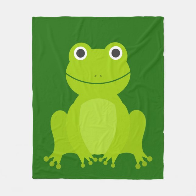Cute grönt groda Fleece Blanket (Framsidan)