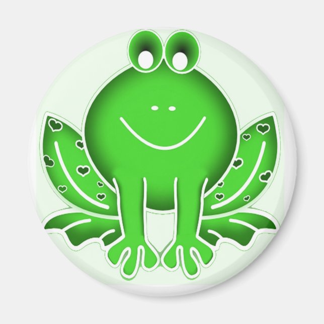 Cute grönt groda magnet (Framsidan)