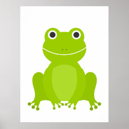 Cute grönt groda poster