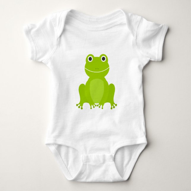Cute grönt groda t shirt (Framsida)