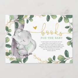 Cute Grönt Guld Greenery Elephant Bokar för Baby Tilläggskort