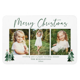 Cute Grönt Julgranar Helgdag 3-foto Magnet